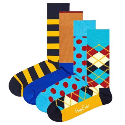 Happy Socks Meias  turquesa / azul real / caril / preto