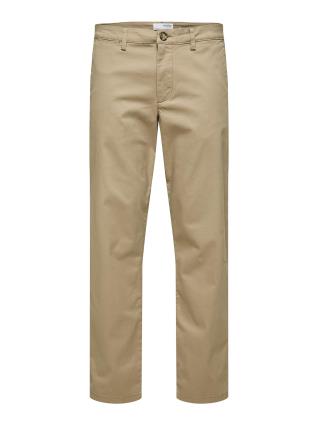SELECTED HOMME Calças chino 'New Miles'  bege / preto / branco