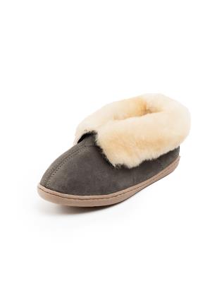 Minnetonka Pantufa 'Sheepshin'  bege / cinzento