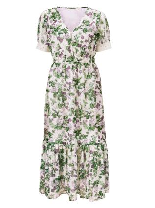Linea Tesini by heine Vestido de verão  bege / maçã / verde escuro / roxo claro / branco