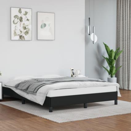 vidaXL Estrutura de cama 140x190 cm couro artificial preto
