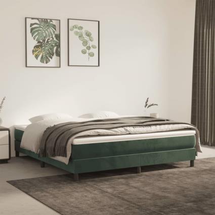 vidaXL Colchão de molas ensacadas 180x200x20 cm veludo verde-escuro