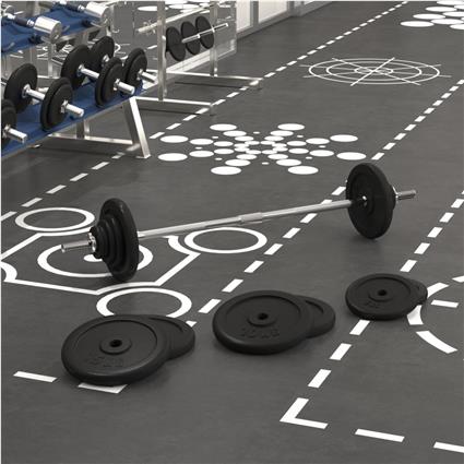 vidaXL Barra com discos 90 kg