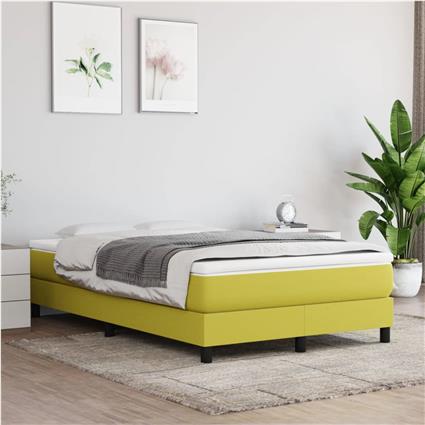 vidaXL Cama com molas/colchão 120x200 cm tecido verde