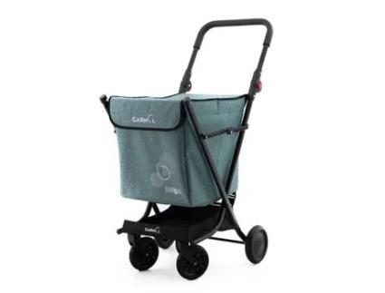 Carro Compras Jumbo Rodas Giratórias Jasp GARMOL Azul