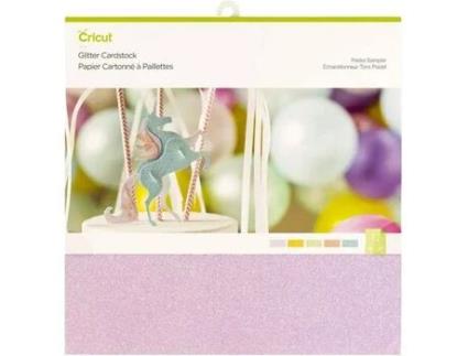 Papel Cardstock Glitter CRICUT Pastel (30x30cm - 10 Folhas)