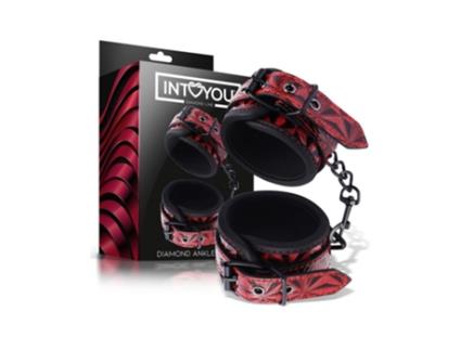 Algemas de Tornozelos de Couro INTOYOU Vegan Diamond Line (Vermelho)