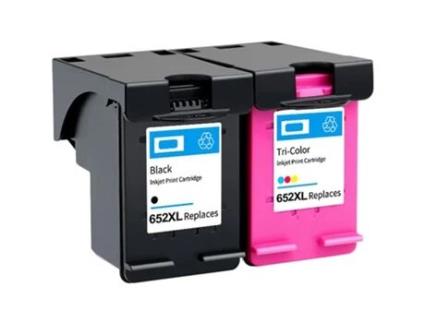 Pack 2 Tinteiros Compatíveis HP 652XL F6V25Ae F6V24Ae Preto e Tricolor