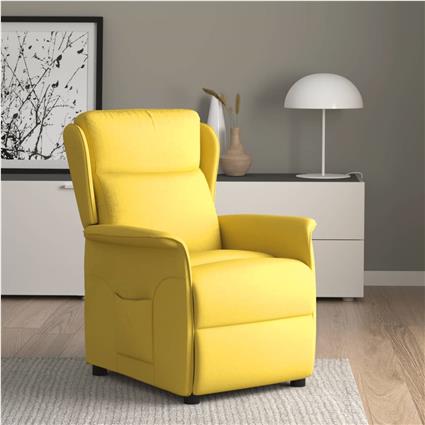vidaXL Poltrona reclinável tecido amarelo-claro