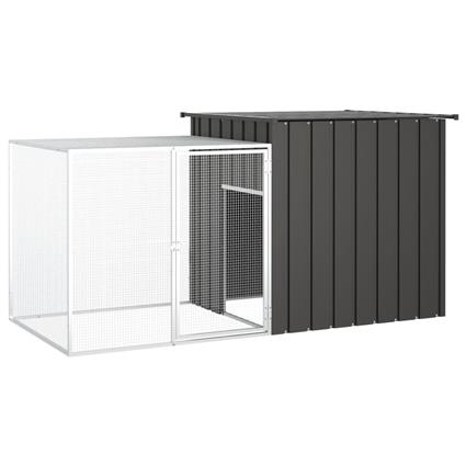 vidaXL Gaiola p/ coelhos 200x91x100 cm aço galvanizado antracite