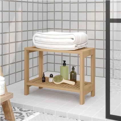 vidaXL Banco de duche 60x30x45 cm madeira de teca maciça
