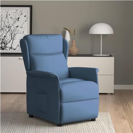 vidaXL Poltrona reclinável tecido azul