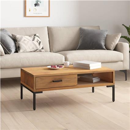 vidaXL Mesa de centro 90x50x35 cm pinho reciclado maciço