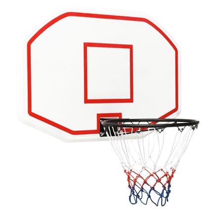 vidaXL Tabela de basquetebol 109x71x3 cm polietileno branco