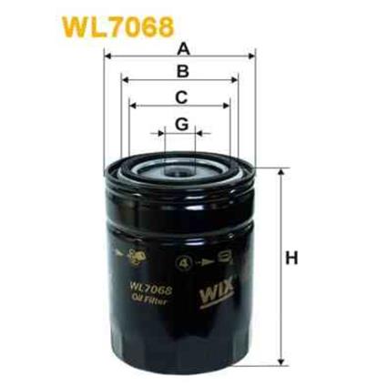 Filtros de óleo wix filters wl7068