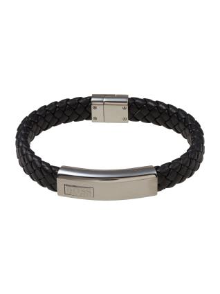 BOSS Black Pulseira 'Lander'  preto / prata