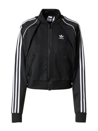ADIDAS ORIGINALS Casaco em moletão  preto / branco