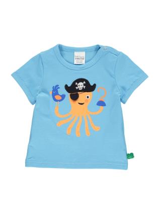 Fred's World by GREEN COTTON Camisola 'Hello Captain '  navy / azul claro / laranja / preto