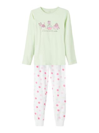 NAME IT Pijama  verde claro / cor-de-rosa / preto / branco