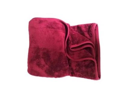 Manta Xadrez Liso M`DECO (Bordeaux - 150X200cm)