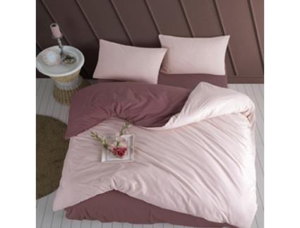 Jogo De Roupa De Cama Liso 2 Pessoas M`DECO (Rosa - Beringela 240X260cm)