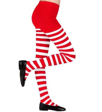 Collants Riscas Vermelho/branco - 1-3 Anos