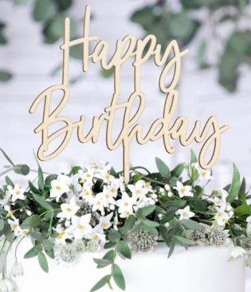 Topper De Madeira Happy Birthday