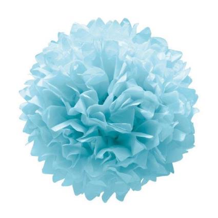 3 Pompons De Papel - Azul Céu