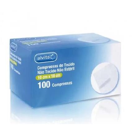 Alvita Compressas Tecido Não Tecido 10X10Cm X100
