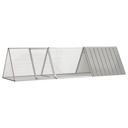 vidaXL Gaiola p/ coelhos 302,5x80,5x71 cm aço galvanizado cinzento
