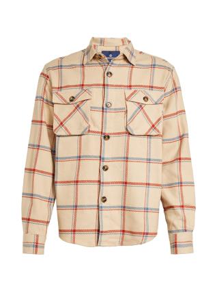 Springfield Camisa  azul pombo / vermelho sangue / branco lã
