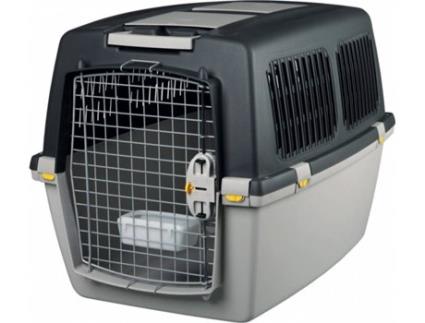 Transportadora para Cães  com Janela (Cinzento - 58x60x79cm - Metal - Até: 25 Kg - M - Porte Médio)