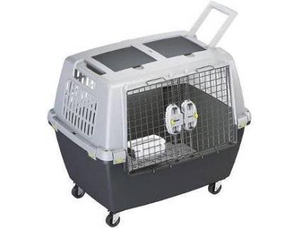 Transportadora de Carro para Cães  Bloqueável (Cinzento - Metal)