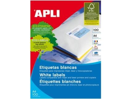 Etiquetas A4 64,6x33,8mm Autocolantes Brancas 100 Folhas 