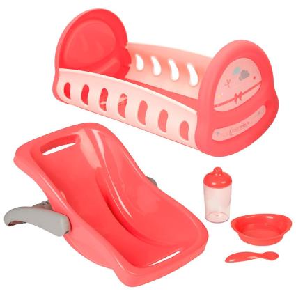 Berços e Camas  Berço e cadeira de passear para bonecas com acessórios