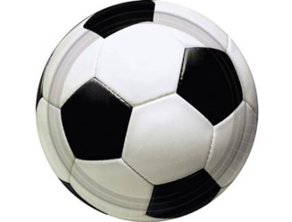 Pratos de Festa  Futebol (8 un - 22,8 cm)