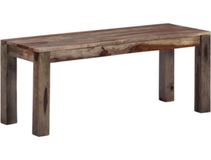 Banco  110 cm madeira sheesham maciça cinzento