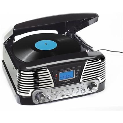 Tocadiscos Retro Lauson CL-139 Giradiscos Vinilo con CD MP3 y Radio FM