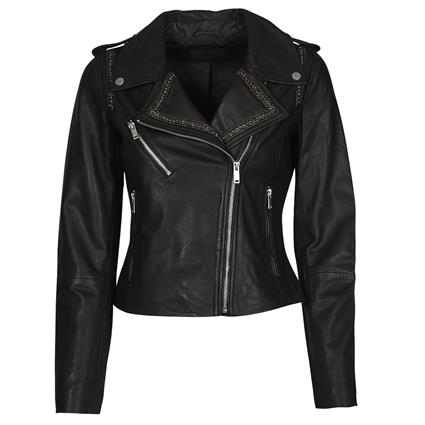 Ikks  Casacos de couro/imitação couro BQ48045-02  Preto Disponível em tamanho para senhora. S,L.Mulher > Roupas > Casacos de couro