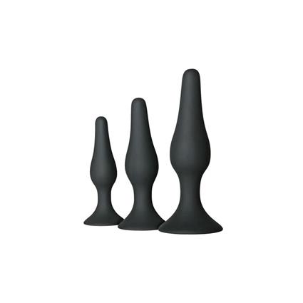 Conjunto de 3 plugues anais pretos