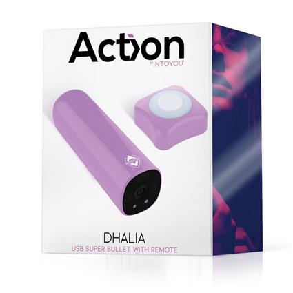 Dhalia Super Bullet Vibrador Controle Remoto USB de Alta Potência Roxo