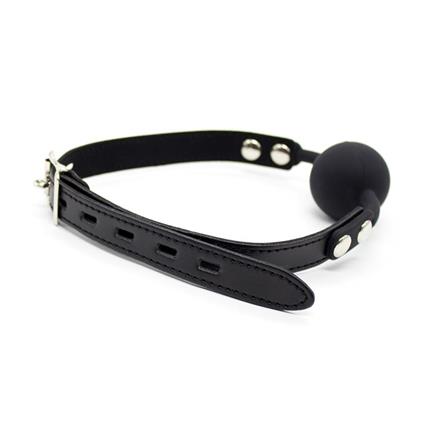 Gag bola de silicone 4 cm com cadeado preto