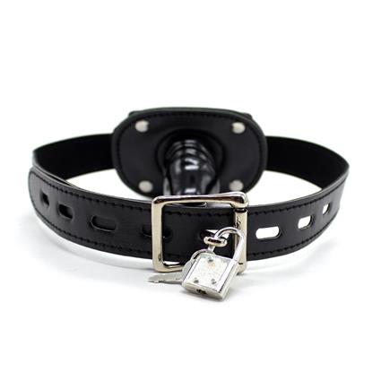 Mordaça com Cadeado Penis Forma 5 cm Preto Pequeno