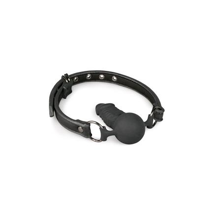 Mordaça de silicone preta para pênis