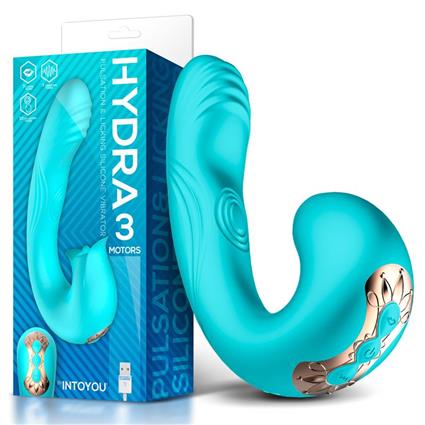 Vibrador Hydra com pulsação e estimulador de clitóris de língua 3 motores USB