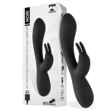 Vibrador de silicone líquido injetado Noir 2 motores USB