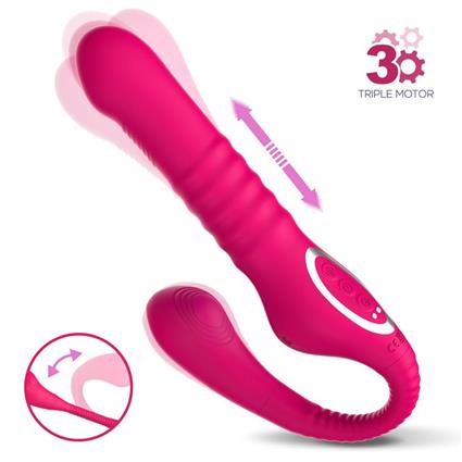 No. TwentyThree Vibrador Duplo com Pulsação e Empuxo Flexível 180º