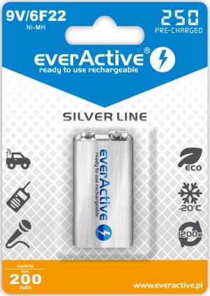 Pilha Recarregavel Ni-Mh 9V 250mAh (min 200mAh) RTU - 
