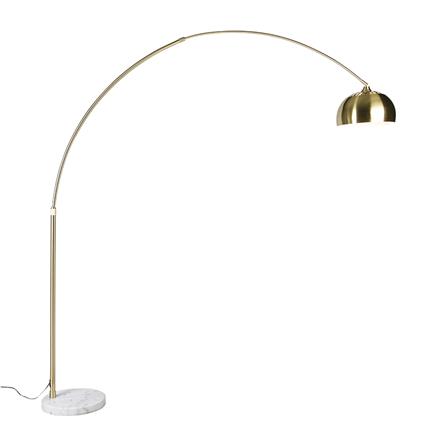 Candeeiro de arco latão base mármore branco ajustável - XXL