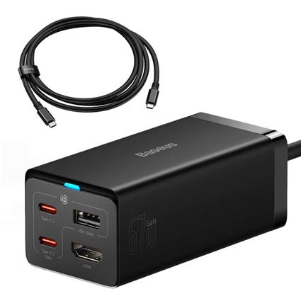Carregador Baseus Gan5 Pro 2xusb-C + Usb + Hdmi